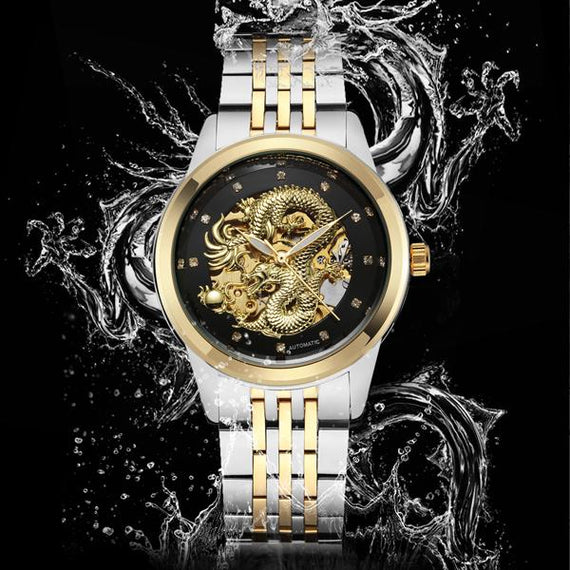 Men's Luxury Luminous Dragon Skeleton Automatic Mechanical Watches Wrist Watch