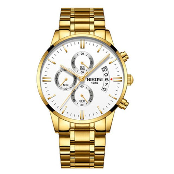 Men's Gold Quartz Watch Top Brand Luxury Watches Fashion Wristwatches
