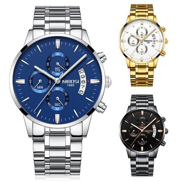 Men's Gold Quartz Watch Top Brand Luxury Watches Fashion Wristwatches