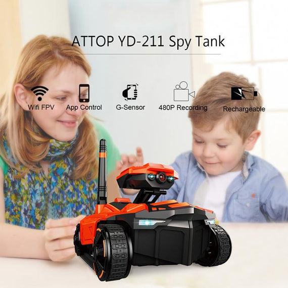 Wifi FPV 0.3MP HD Camera App Remote Control Spy Tank RC Toy Phone Controlled Robot