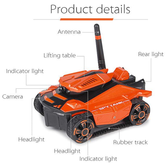 Wifi FPV 0.3MP HD Camera App Remote Control Spy Tank RC Toy Phone Controlled Robot